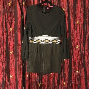 Black romper with sequin detail